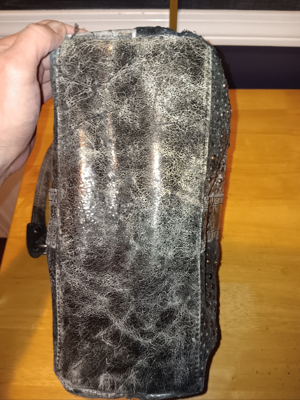 Frye Black Studded Leather Hobo Bag - Picture 3 of 4